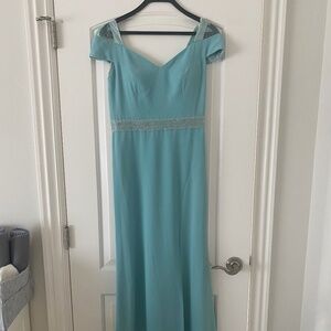 *NEVER WORN!* Jade Couture by Jasmine, Teal Gown, Size US 2 / UK 4 / EU 30